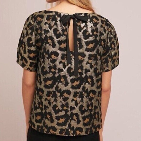 NWT Anthropologie Hutch Metallic Leopard Print Top - Picture 2 of 6